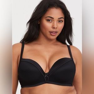Black Fishnet Push Up Bra